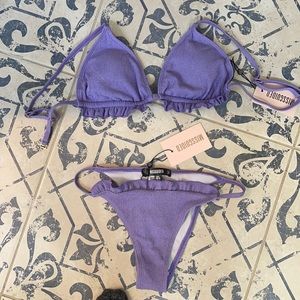 Missguided Lilac / Lavender Ruffle Bikini